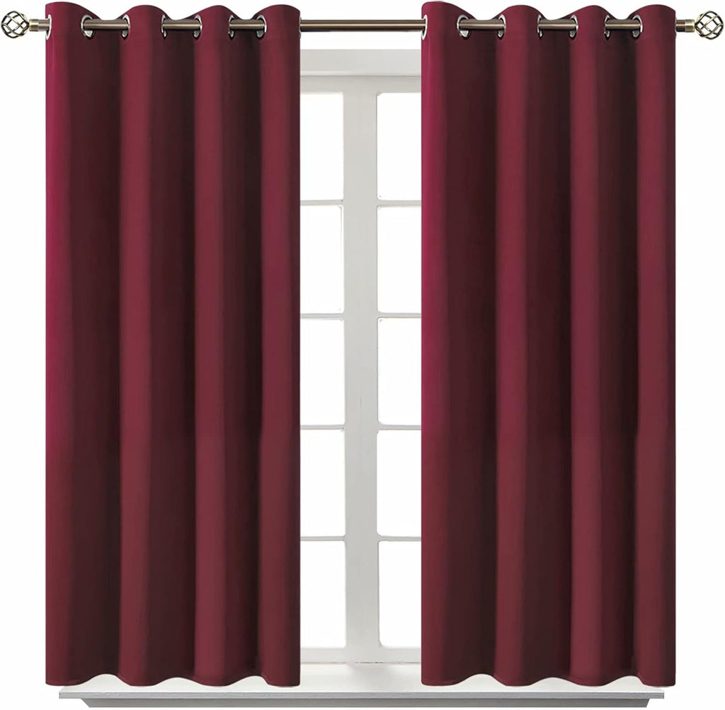 BGment Blackout Curtains for Bedroom - Grommet Thermal Insulated Room Darkening Curtains for Living Room, Set of 2 Panels (52 x 45 Inch, Bu…
