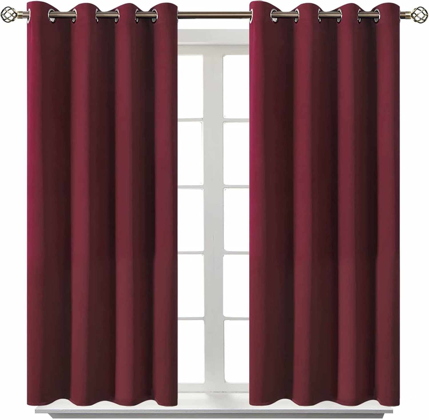 BGment Blackout Curtains for Bedroom - Grommet Thermal Insulated Room Darkening Curtains for Living Room, Set of 2 Panels (52 x 45 Inch, Bu…