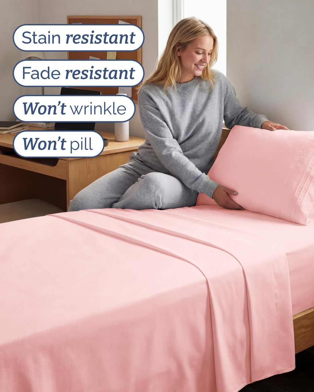 Twin XL 4 Piece Sheet Set - Comfy Breathable & Cooling - Hotel Luxury Bedding for Women, Men, Kids, Teens & Children - 1 Flat & 1 Fitted…
