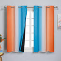 Estelartextiler Ombre Orange and Blue Blackout Curtains 45 Inch Length 2 panels, Full Room Darkening Curtains for Bedroom, Thermal Insulate…