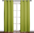 NICETOWN Window Treatment Thermal Insulated Solid Grommet Blackout Curtains/Drapes for Bedroom (2-Pack, 42 by 84 Long, Fresh Green)