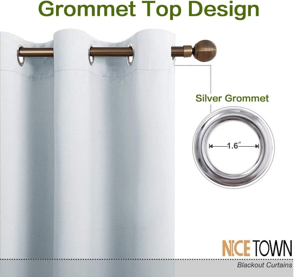 NICETOWN Room Darkening Curtain - Window Treatment Thermal Insulated Grommet Room Darkening Curtain/Drape for Bedroom (Cloud Grey, 1…