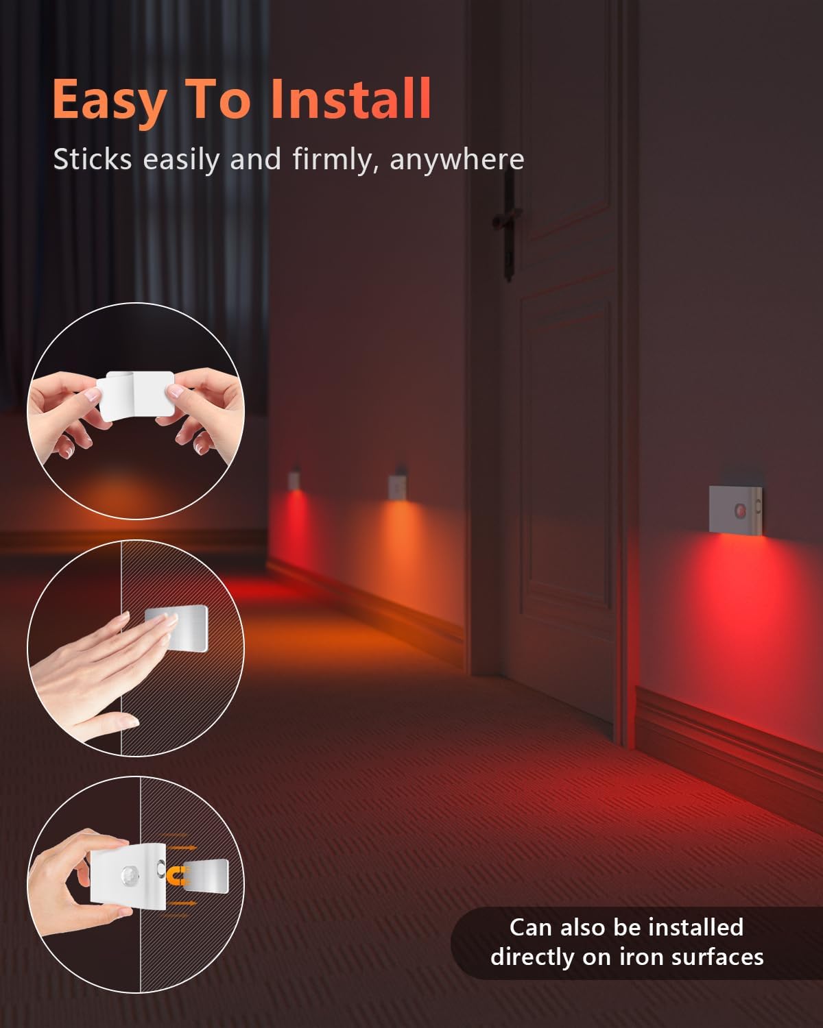 Willed Stair Lights Indoor, RGB & Warm White Motion Sensor Night Light, Color Changing Motion Sensor Light Indoor, Rechargeable Night Light…