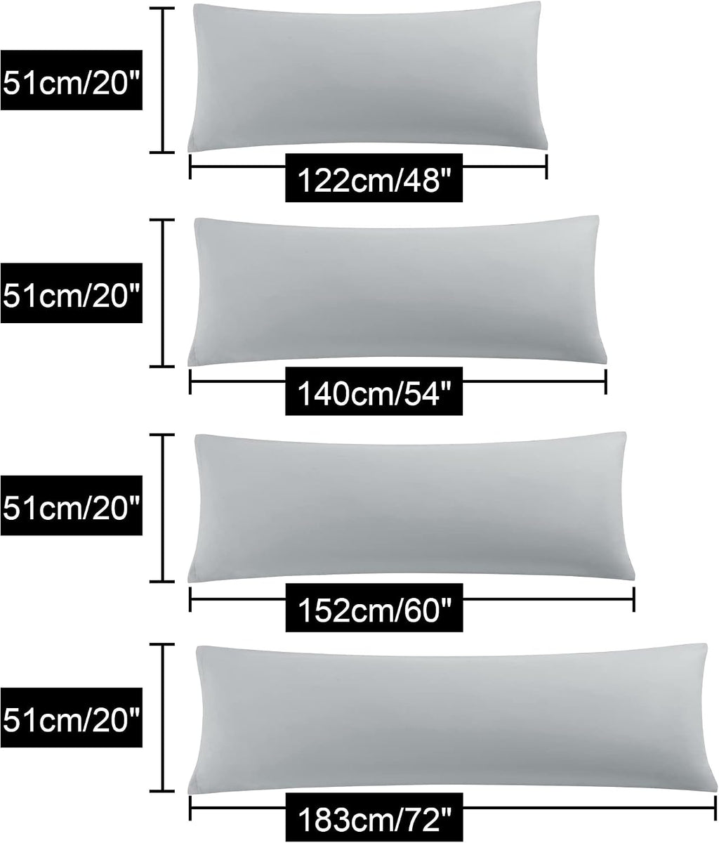 uxcell Soft Microfiber Body Pillow Cover with Zipper Closure, Long Pillow Cases for Body Pillows Weave for 90 GSM Polyester, Grey Body (20"…