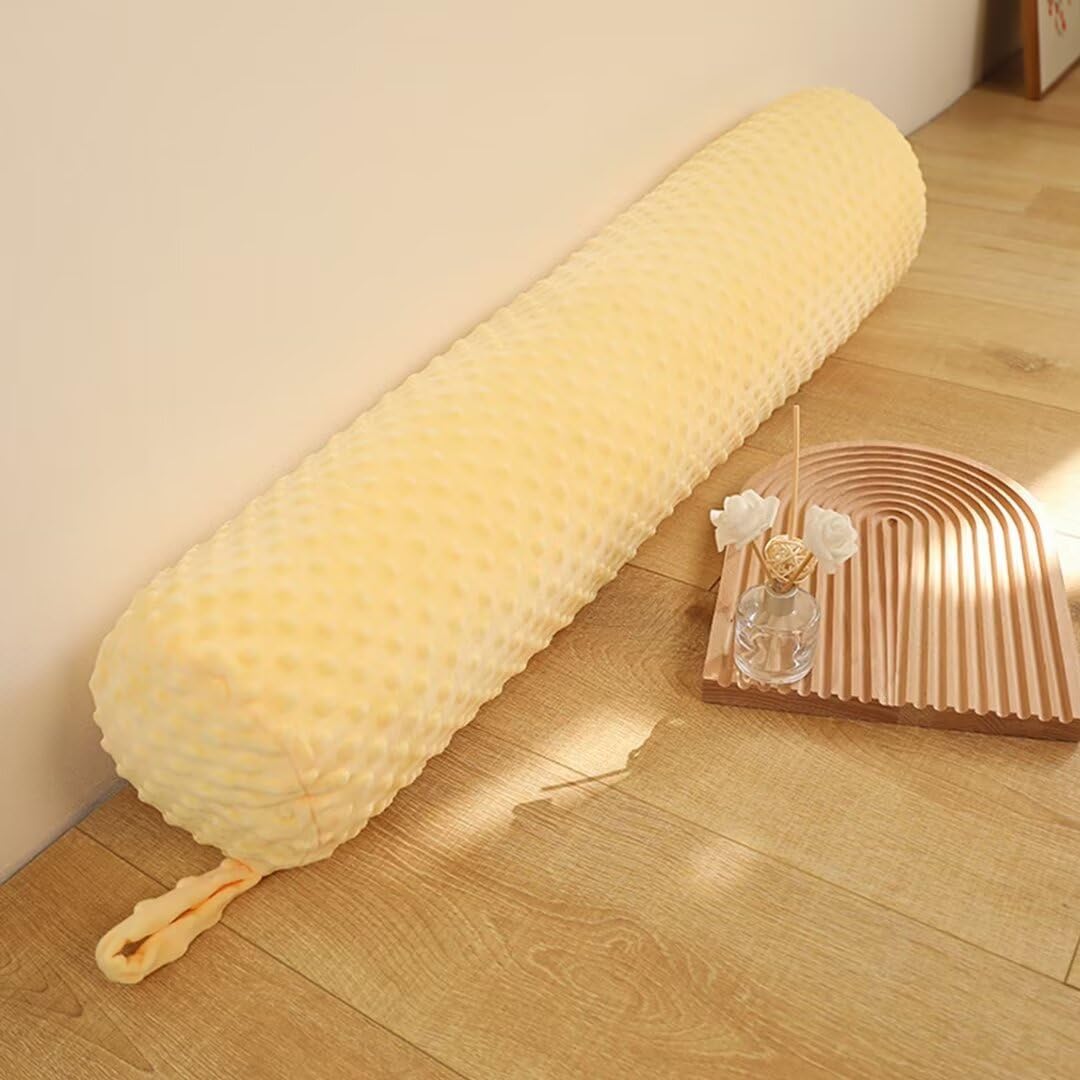 Extra Long Round Body Pillow 59 * 7.87“ Extra Soft Bolster Pillows for Bed with Removable Pillowcase, Yellow