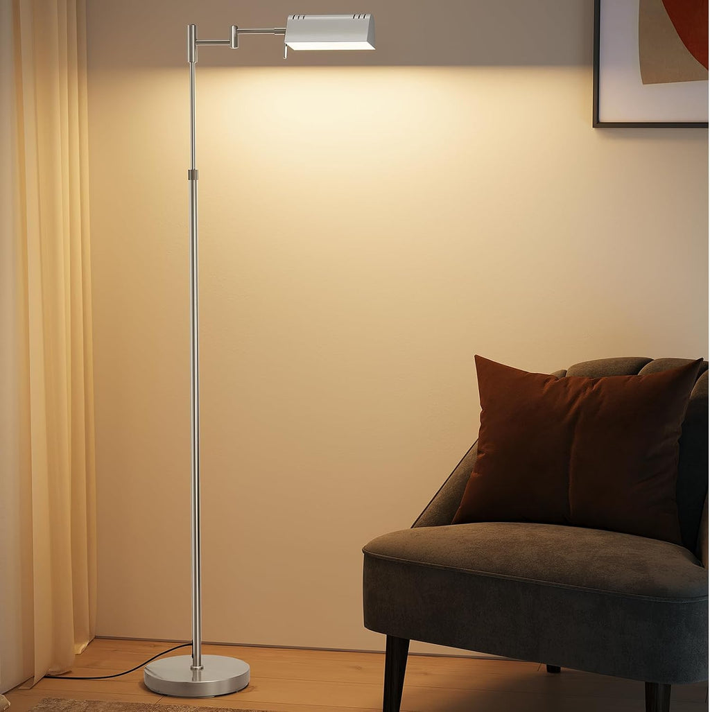 SUNMORY Dimmable LED Pharmacy Floor Lamp, 16W/1500LM Bright Reading Floor Lamp with Remote & Touch Control, 350°Swing Arm, Adjustable…