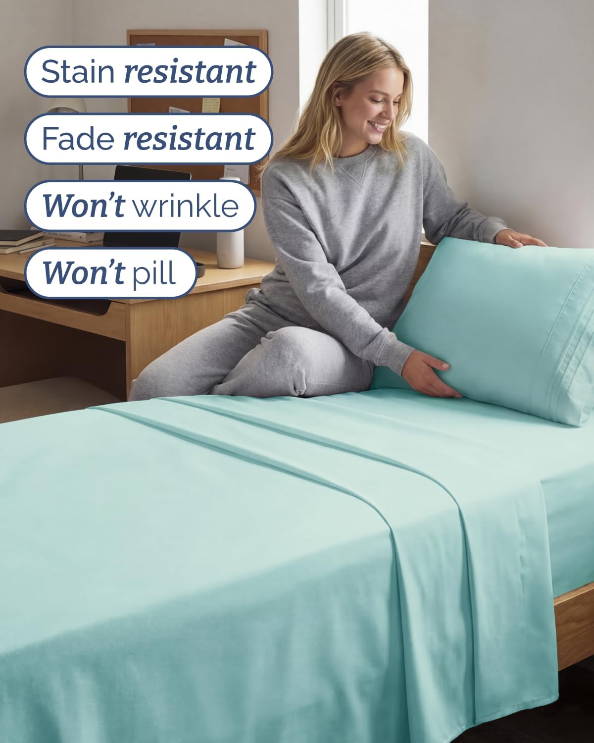 Twin XL 4 Piece Sheet Set - Comfy Breathable & Cooling - Hotel Luxury Bedding for Women, Men, Kids, Teens & Children - 1 Flat & 1 Fitted…