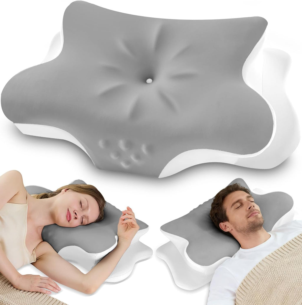 Vjasd Cervical Neck Pillow for – Ergonomic Memory Foam Pillow for Side Sleeper Contour Orthopedic Bed Cooling Pillow for Neck Support – Ide…