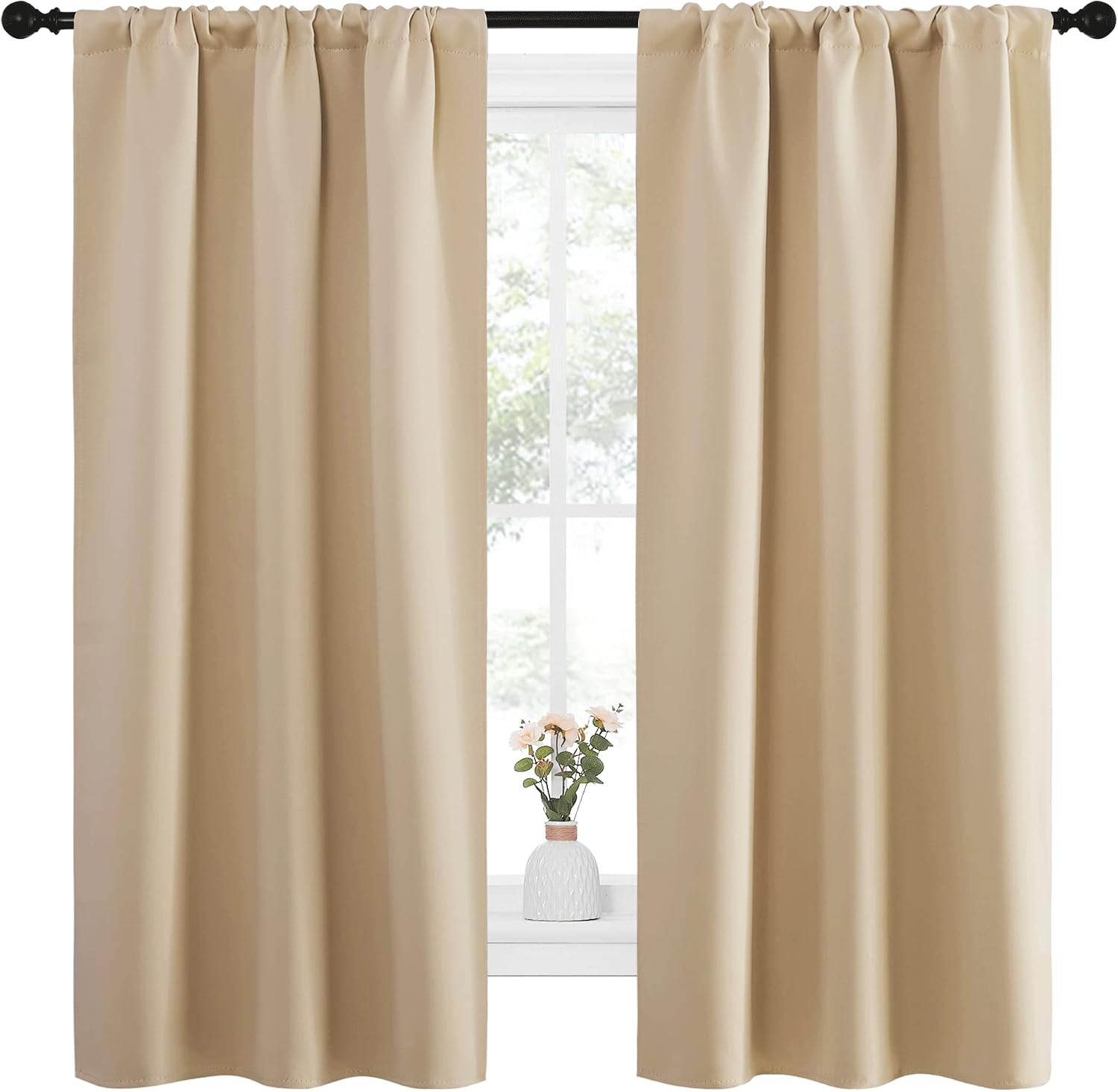 NICETOWN Blackout Room Darkening Curtains - Home Decoration Light & Noise Reducing Thermal Insulated Window Draperies with Rod Pocket Top…