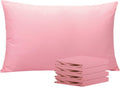 Ntbay Queen Pillowcase Set - 4 Pack Brushed Microfiber 20x30 Pillowcases - Soft, Wrinkle-Free, Fade-Resistant, Stain-Resistant, Pink Pillow…
