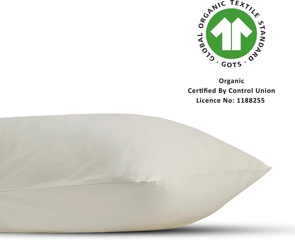Bioweaves 100% Organic Washed Cotton Percale Weave Body Pillow Cover GOTS Certified Body Pillow Pillowcase – 21” x 54”, F Dew Cotton