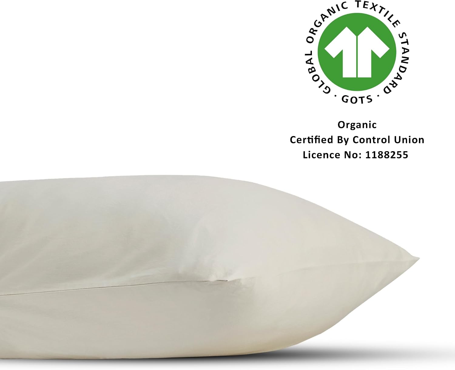 Bioweaves 100% Organic Washed Cotton Percale Weave Body Pillow Cover GOTS Certified Body Pillow Pillowcase – 21” x 54”, F Dew Cotton