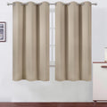 Lemomo Khaki Thermal Blackout Curtains/38 x 63 Inch/Set of 2 Panels Room Darkening Curtains for Bedroom 63 Inch silver