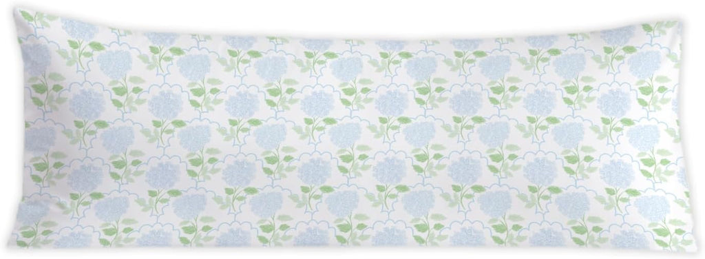 Blue Hydrangea Flower 20x54 Body Pillow Cover, Cottagecore Room Decor, Botanical Decor, Farmhouse Blue Floral Decorative Long Body Pillow…