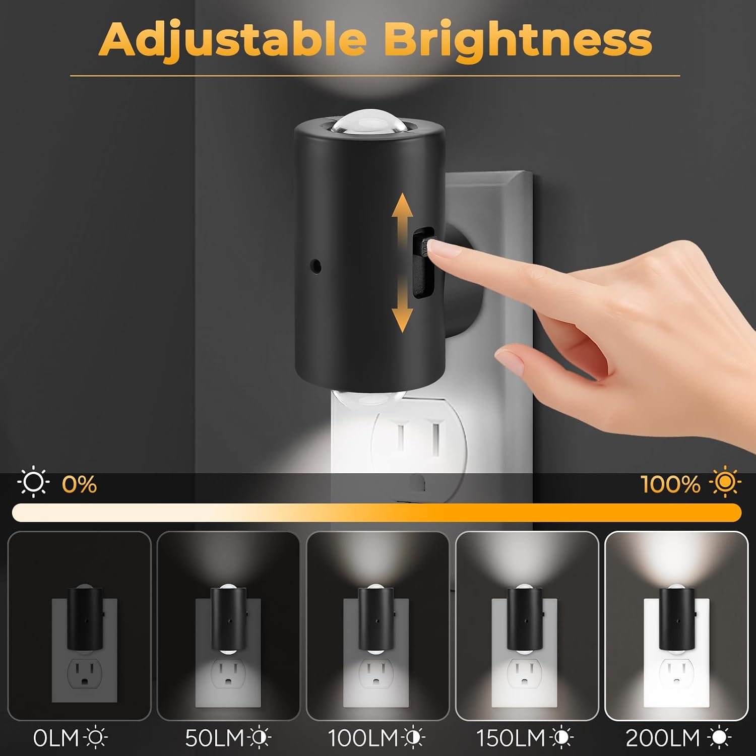 TSEXES LED Night Lights Plug into Wall, Dimmable Plug in Night Light, Dusk to Dawn,5000K Daylight,0-200LM Bright Nightlight Auto-On/Off…