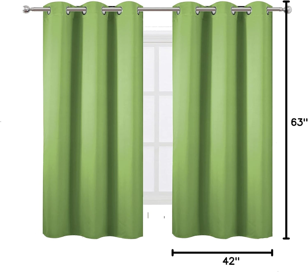 Lemomo Light Green Bedroom Blackout Curtains for Living Room/42 x 63 Inch Long/Set of 2 Panels Thermal Insulated Fashion Boys Room Curtains…