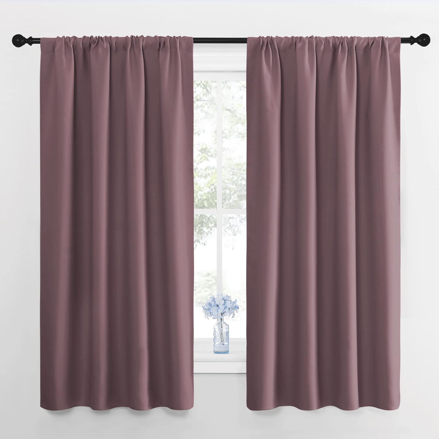 Nicetown Blackout Curtains for Living Room, Darkening Window Curtain Panels, easy maintenance Solid Thermal Insulated Draperies/Drapes…