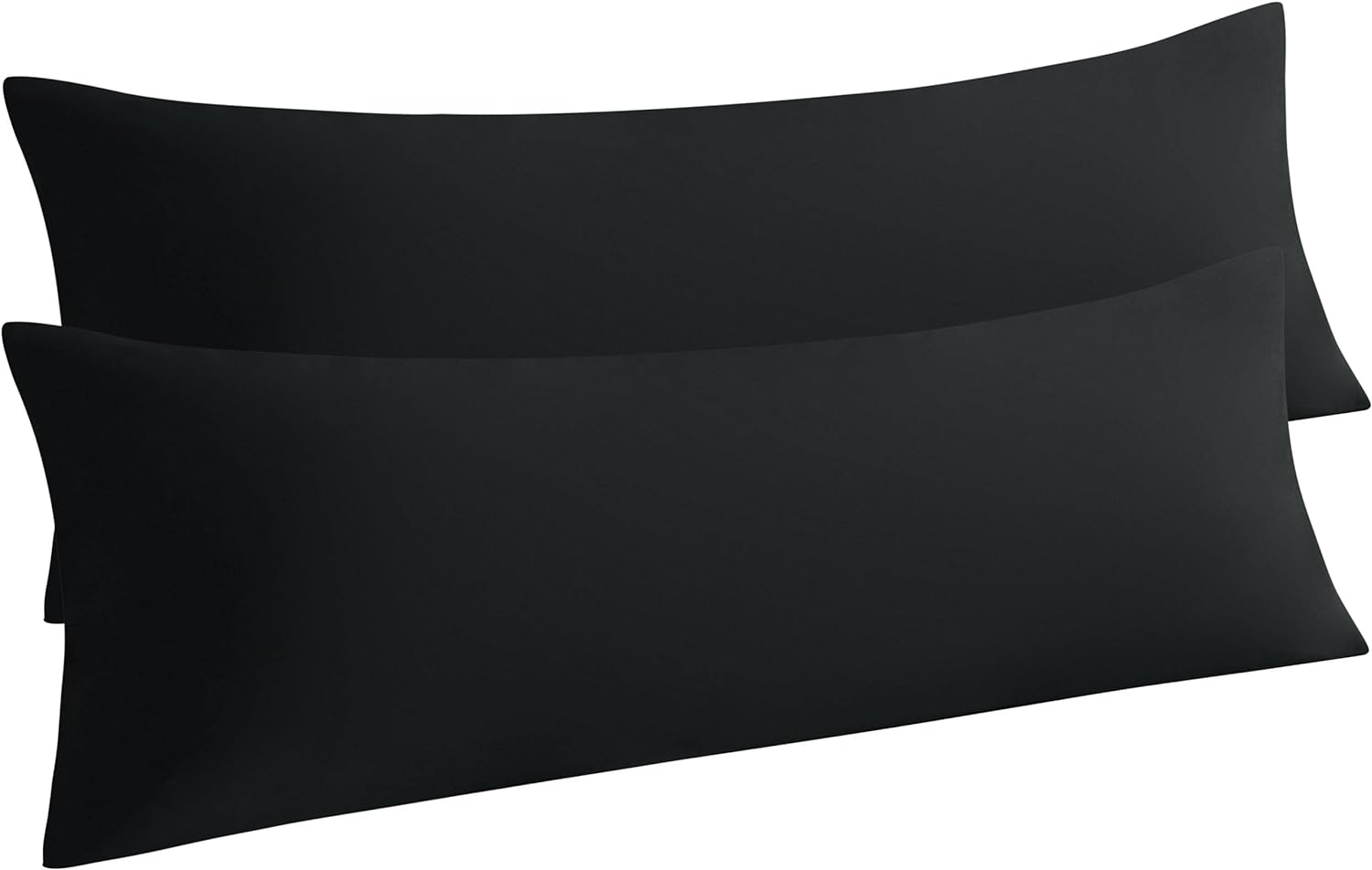 Ntbay Body Pillow Cases Set of 2, 2 Pack Brushed Microfiber 20x54 Pillow Cases, Soft, Wrinkle, Fade, Stain Resistant Black Pillow Cases wit…