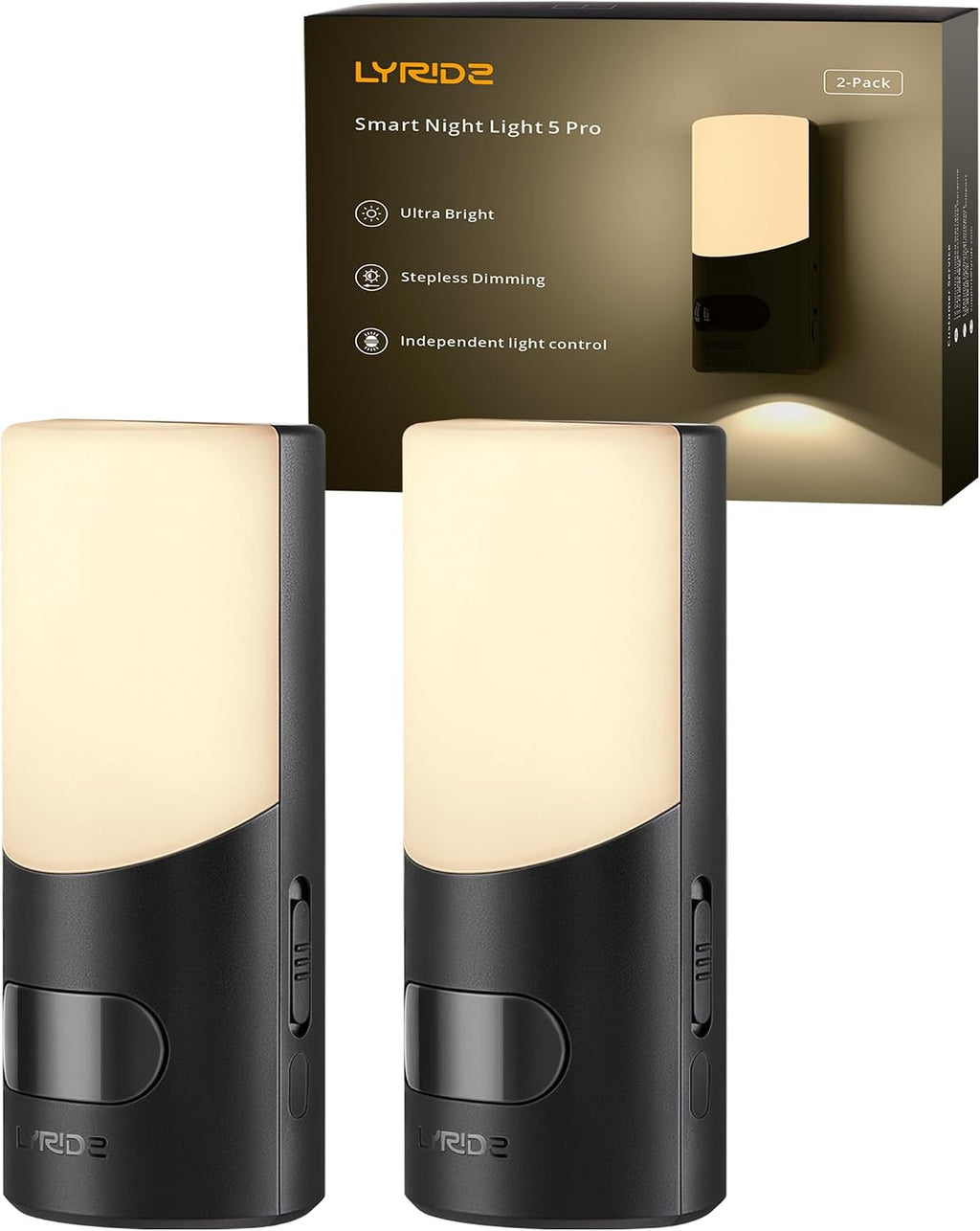 Lyridz Motion Sensor Wall Sconce (2 Pack), Up & Down Dual Beam Night Light, 270-Day Battery Life, Wireless Magnetic Stick-on Hallway…