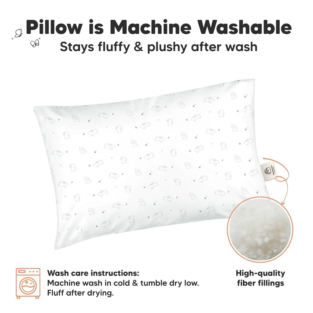 KeaBabies 2-Pack Toddler Pillows 2 Year Old to 5-13x18 Soft Organic Cotton Kids Pillow for Sleeping, Travel, School, Daycare, Nap…