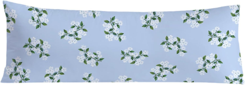 Blue Hydrangea Chinoiserie Body Pillow Covers 20x54, Grandmillennial Home Decor, Girly Aesthetic Hydrangea Floral Long Body Pillow Case…