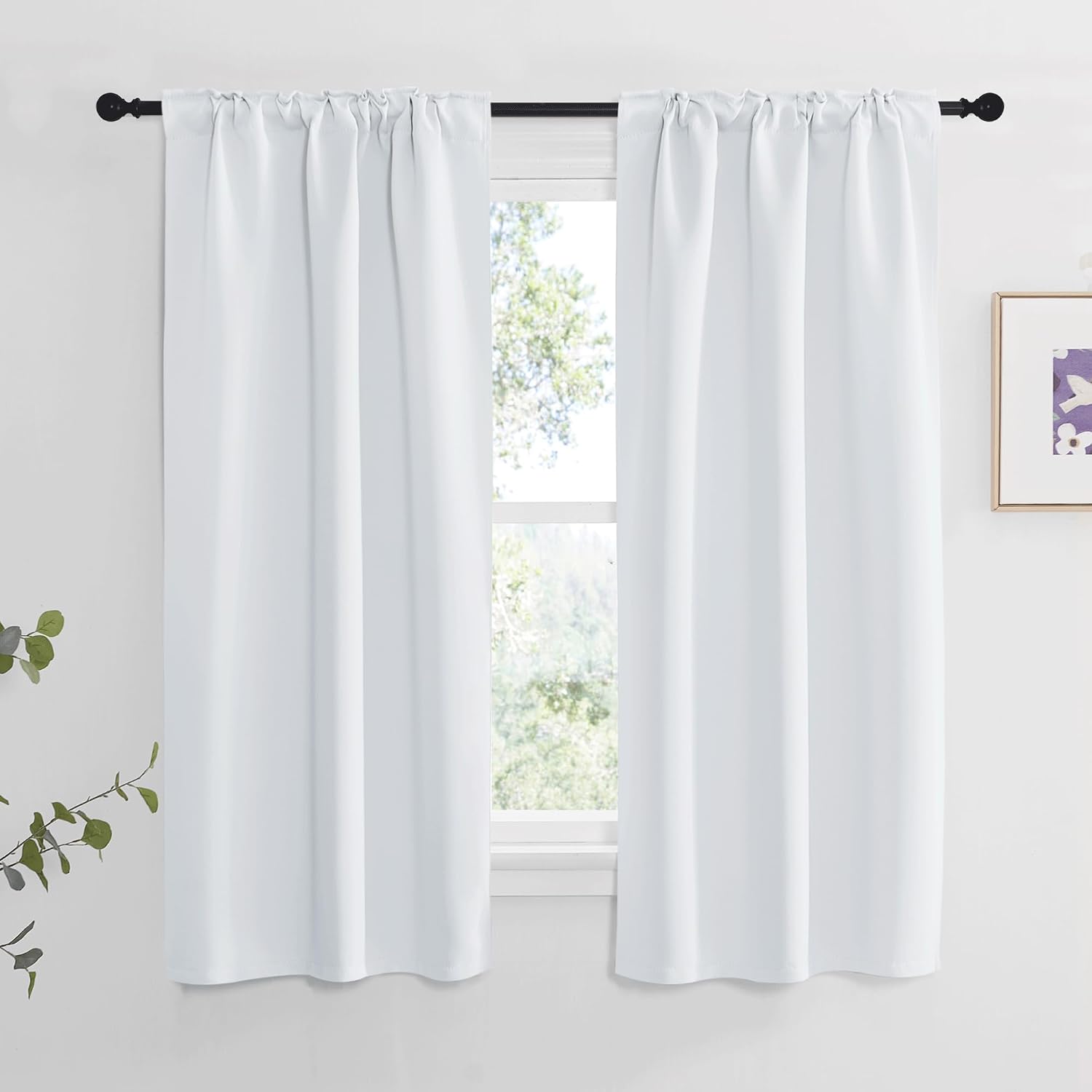 NICETOWN Insulated Room Darkening Curtain Panels - (Cloud Grey Color) W34 x L63, Two Pieces, Modern Design Thermal Privacy Protection…