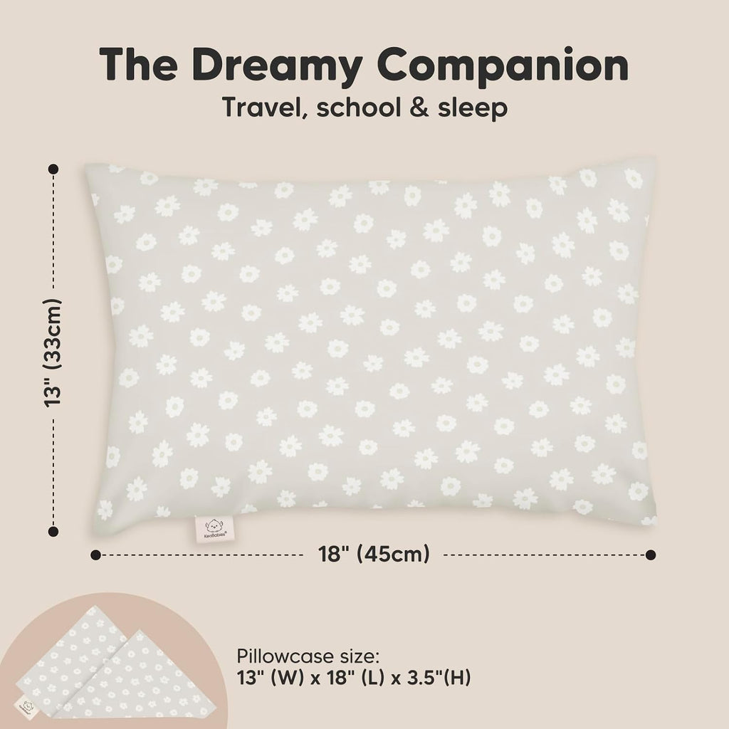 Toddler Pillow with Pillowcase - 13x18 My Little Dreamy Kids Travel Bed Pillows for Sleeping, Organic Cotton Small Pillowcase, Soft &…