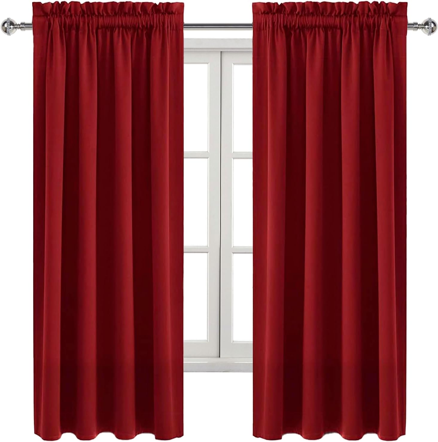 Dwcn Burgundy Room Darkening Blackout Curtains - Thermal Insulated Privacy Energy Saving Window Curtain Drapes 38 x 72 inch Length, Set of…