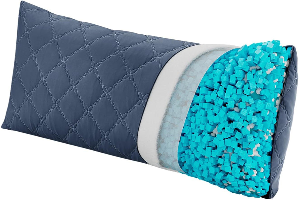 Bedelite Cooling Body Pillow for Adults, Creative Ultra Soft Cool-Touch Quilted Nylon-Spandex Body Pillow Cover, Adjustable Memory Foam Lon…