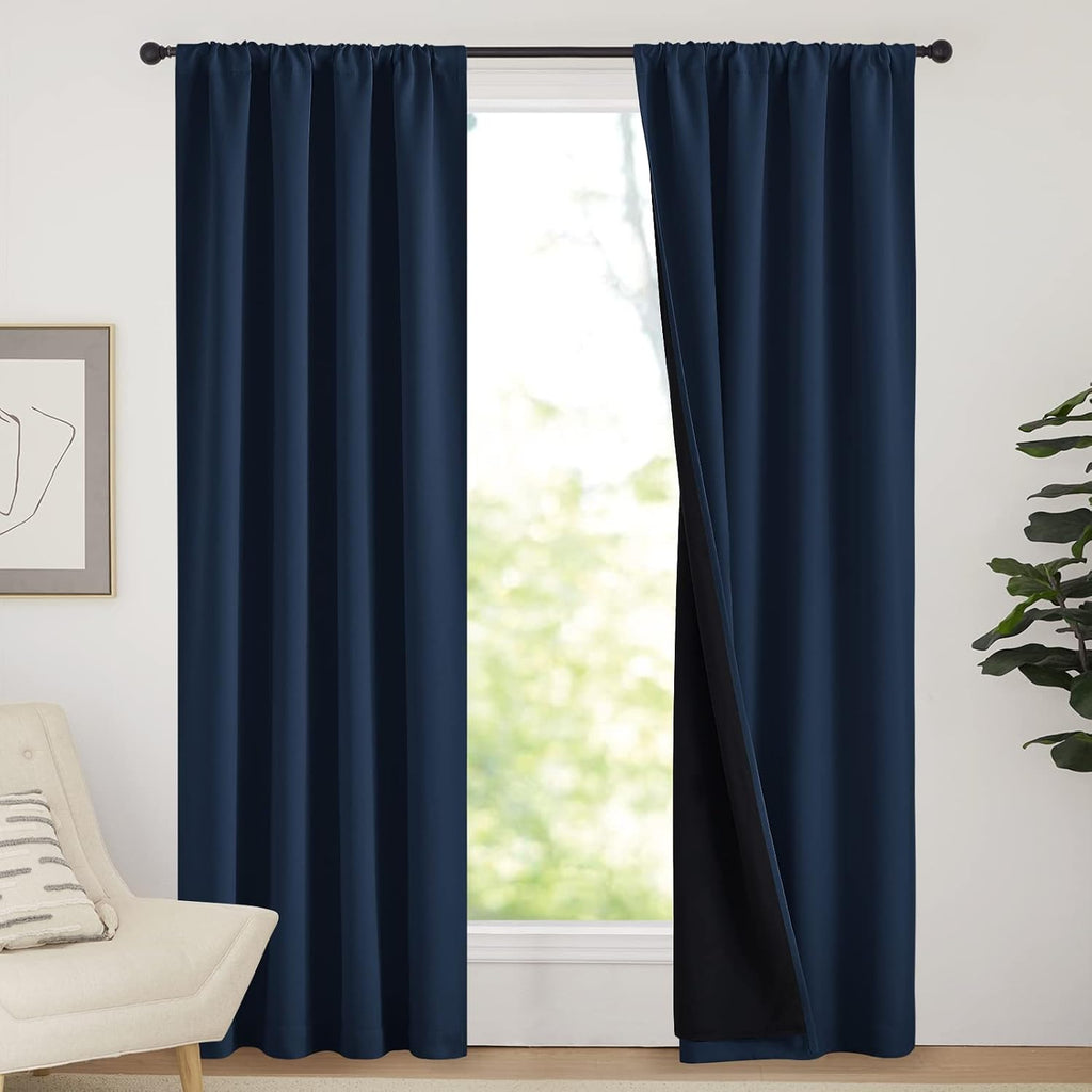 Nicetown Complete 100% Blackout Curtains, Thermal Insulated & Energy Efficiency Window Draperies for Guest Room, Full Shading Panels for Sh…