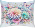 Satin Pillowcase for Hair and Skin Color Butterfly Flower Soft Silk Pillow Case with Envelope Closure Cooling Pillow Cases Slip Standard…