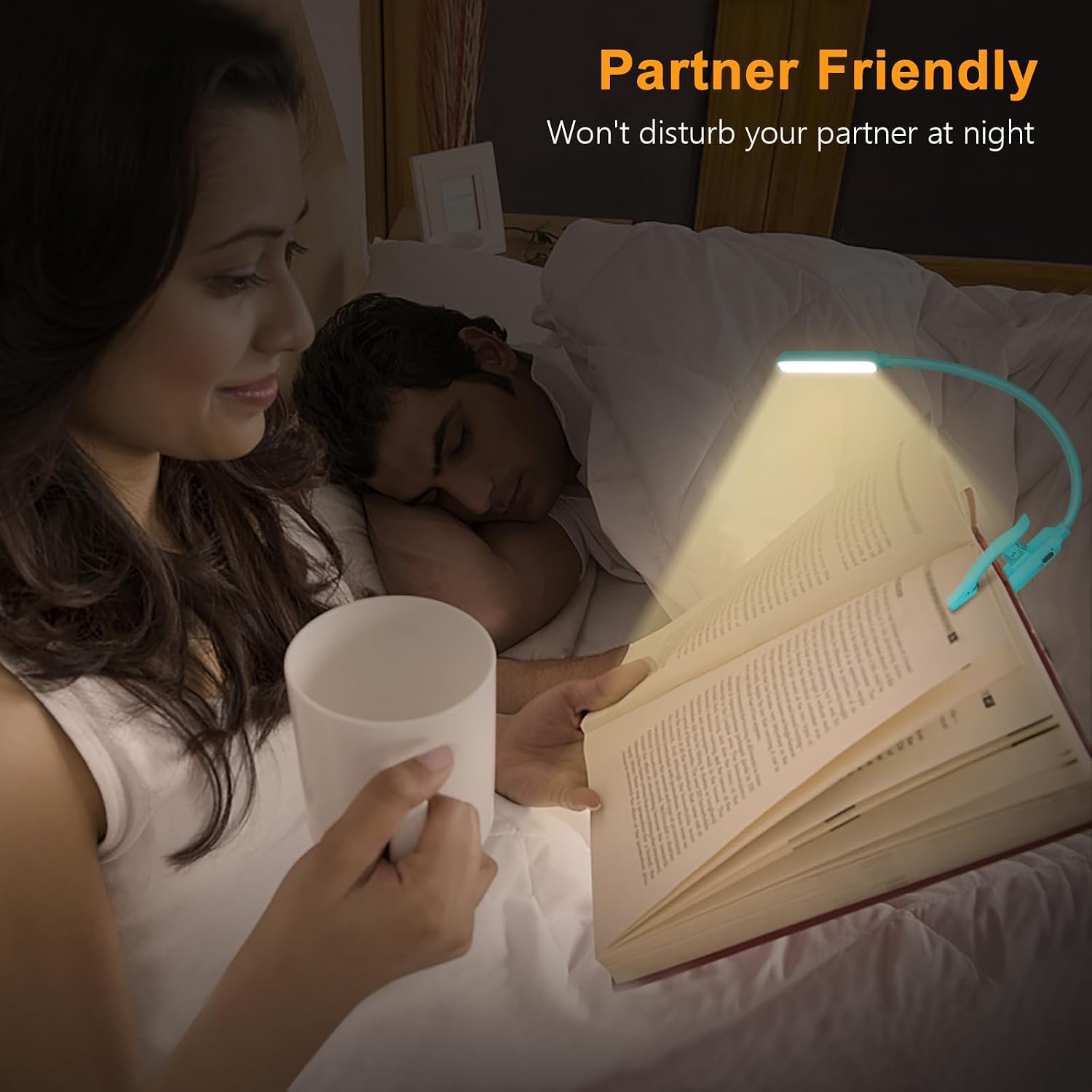 Gritin 9 LED Rechargeable Book Light for Reading in Bed - Eye Caring 3 Color Temperatures, Stepless Dimming Brightness,80 Hrs Runtime…