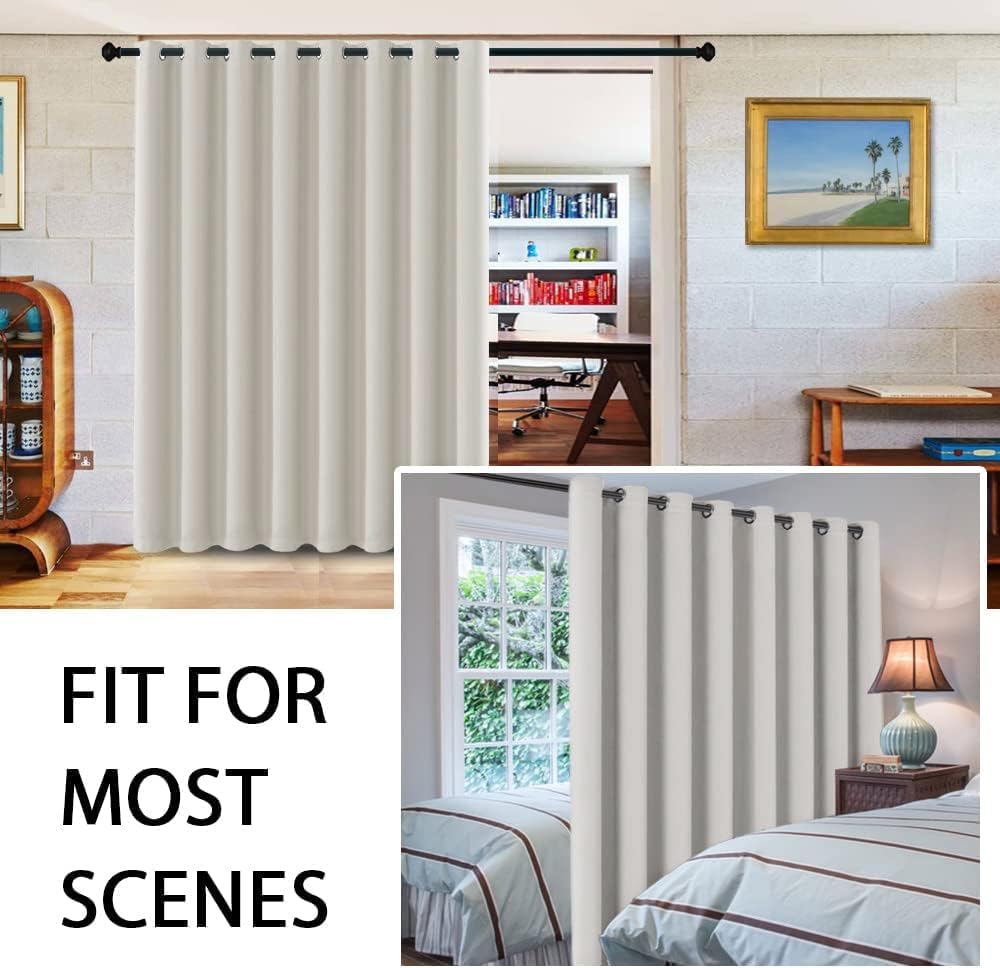 H.VERSAILTEX Blackout Curtains for Sliding Glass Door Room Divider Curtains Noise Reduce Curtain Panel Portable Window Screen S…