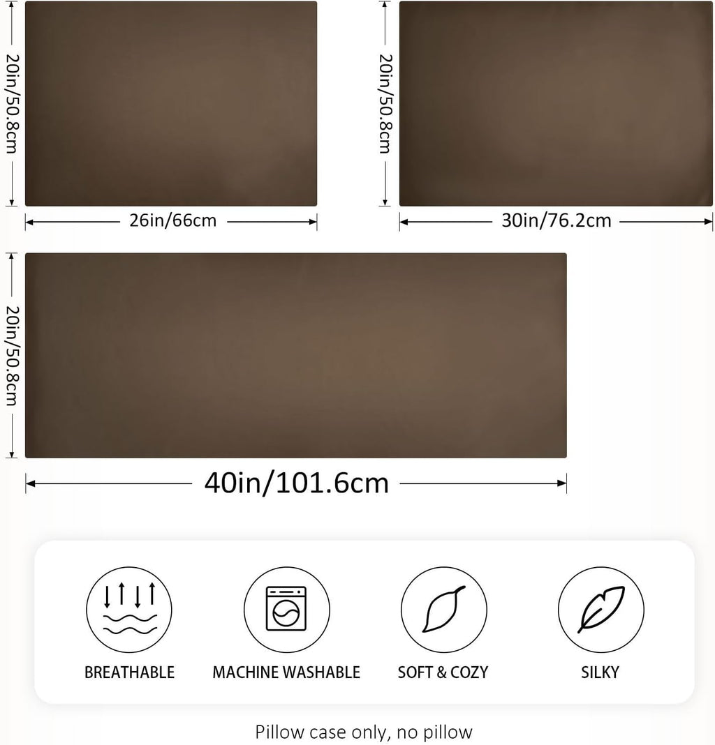YETTASBIN Solid Color Satin Pillowcase, Soft Breathable Silk Pillow Case with Envelope Closure for Hair and Skin, King Size 40 x 20 Inch