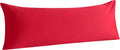 Ntbay Cotton Body Pillowcase - Envelope Closure 20x54 Pillowcase, Breathable and Soft Bed Pillow Case, Red Cotton Red