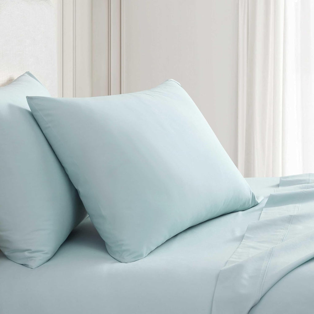 MarthaStewart Martha Stewart - Twin Size Sheets Set, Crisp & Tailored Cooling Sheets w/a Naturally Smooth Cotton Percale Lightweight Feel -…