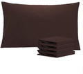 Ntbay Queen Pillowcase Set - 4 Pack Brushed Microfiber 20x30 Pillowcases - Soft, Wrinkle-Free, Fade-Resistant, Stain-Resistant, Dark Brown…