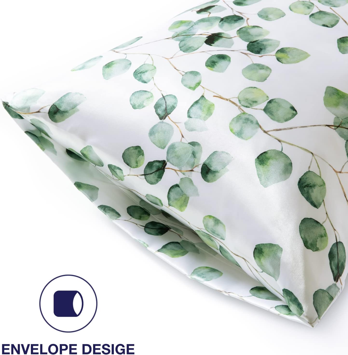 EXQ Home Silky Satin Pillowcase for Hair and Skin, Printed Pillow Cases Standard Size Set of 2 Satin Pillow Case 2 Pack with Envelope…