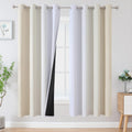 Estelartextiler Estelar Textiler Full Room Darkening Blackout Curtains 72 Inch Length 2 Panels Set, Ombre Greyish White and Beige Thermal I…