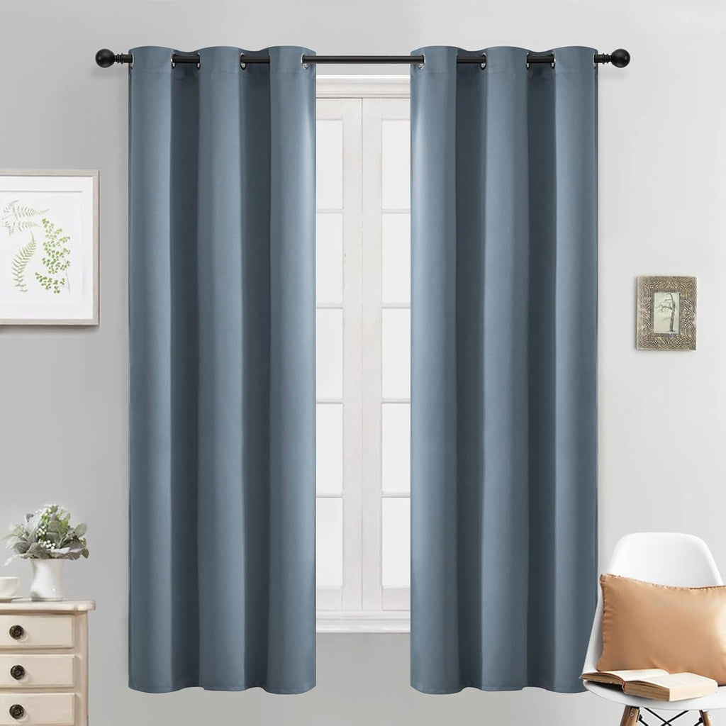 Yakamok Light Blocking Room Darkening Thermal Curtain Panels Blackout Curtains Solid Grommet Top Window Drapes for Bedroom/Living…