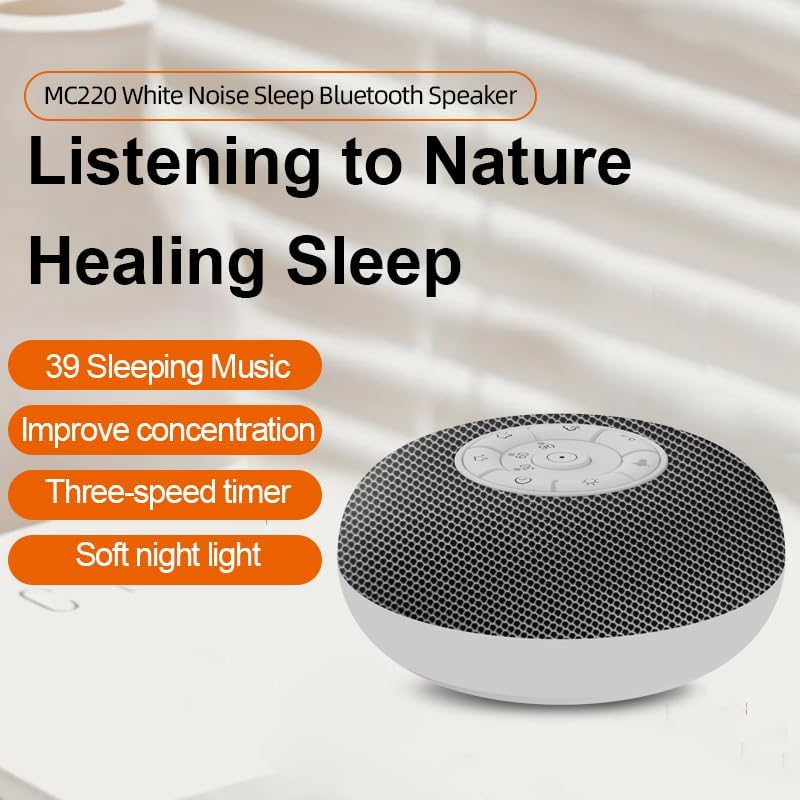 yewei YEVIK Portable Sound Machine for Baby Sleep & Travel, 39 Soothing Sounds with Night Light, USB-C Rechargeable, Timer, White Noise Mak…