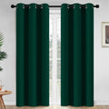 Yakamok Dark Green Blackout Curtains for Bedroom, Light Blocking Window Treatment Drapes Solid Grommet Top Curtains for Living Room,42W x…