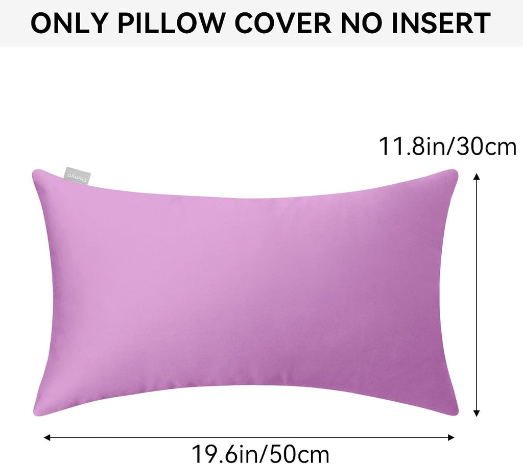 Thmyo 4-Pack 100% Cotton Lumbar Comfortable Solid Decorative Throw Pillow Case Rectangle Cushion Cover Pillowcase Sublimation DIY Throw Pil…