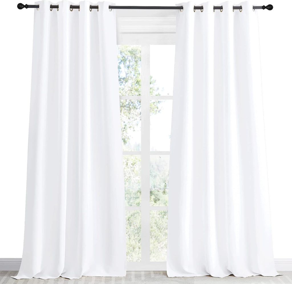 NICETOWN Room Darkening Window Treatment Curtain, Pure White, Single Panel, 55 by 96, Energy Smart Thermal Insulated Block Out Sunlight…