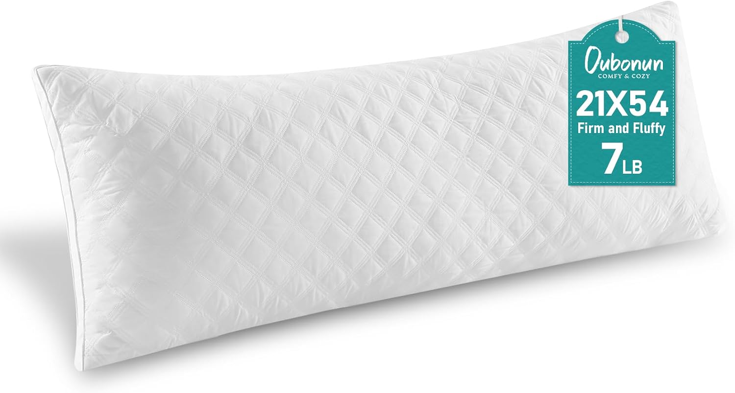 Oubonun Full Body Pillow for Sleeping-Adjustable Firm and Fluffy Body Pillows for Adults-Long and Large Pillow for Bed- 21"x54"