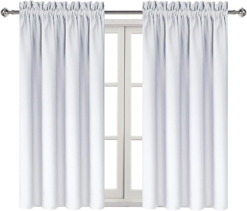 Dwcn Blackout Curtains Thermal Insulated Energy Saving Bedroom and Kitchen Curtains Window Treatments, W 38 x L 45 Inch, Set of 2 Greyish W…