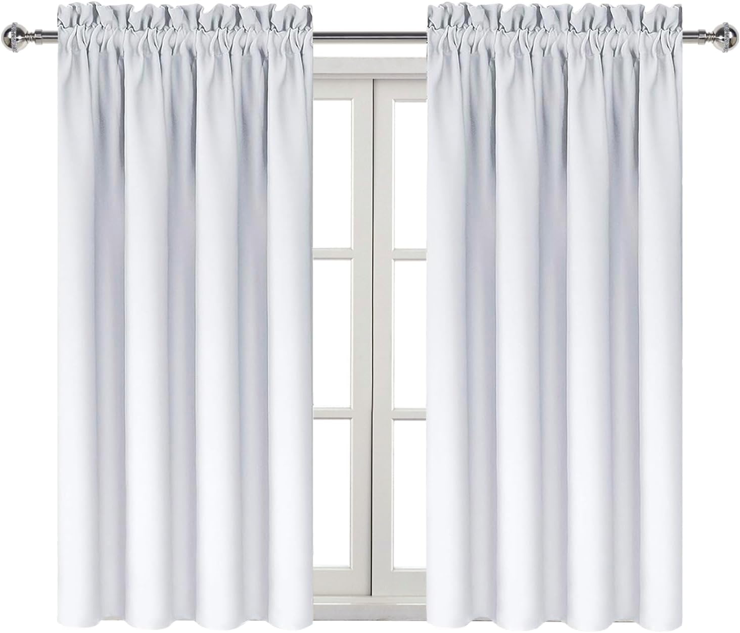 Dwcn Blackout Curtains Thermal Insulated Energy Saving Bedroom and Kitchen Curtains Window Treatments, W 38 x L 45 Inch, Set of 2 Greyish W…