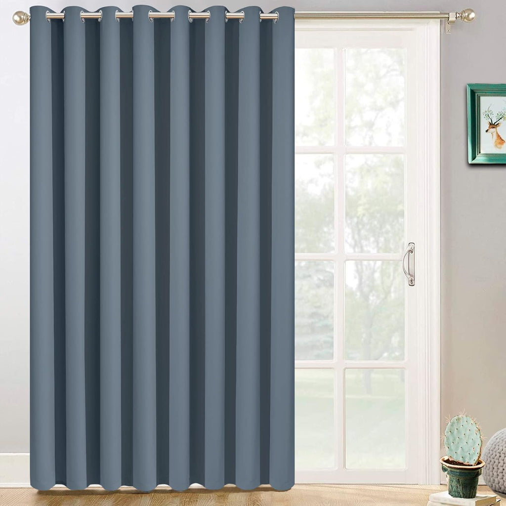 Yakamok 100% Blackout Thermal Insulated Curtains, Noise Reducing Barrier Panel for Sliding Glass Door, Full Light Blocking Patio Door…