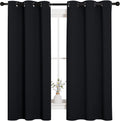 NICETOWN Halloween Pitch Black Solid Thermal Insulated Grommet Blackout Curtains/Drapes for Bedroom Window (2 Panels, 42 inches Wide by…
