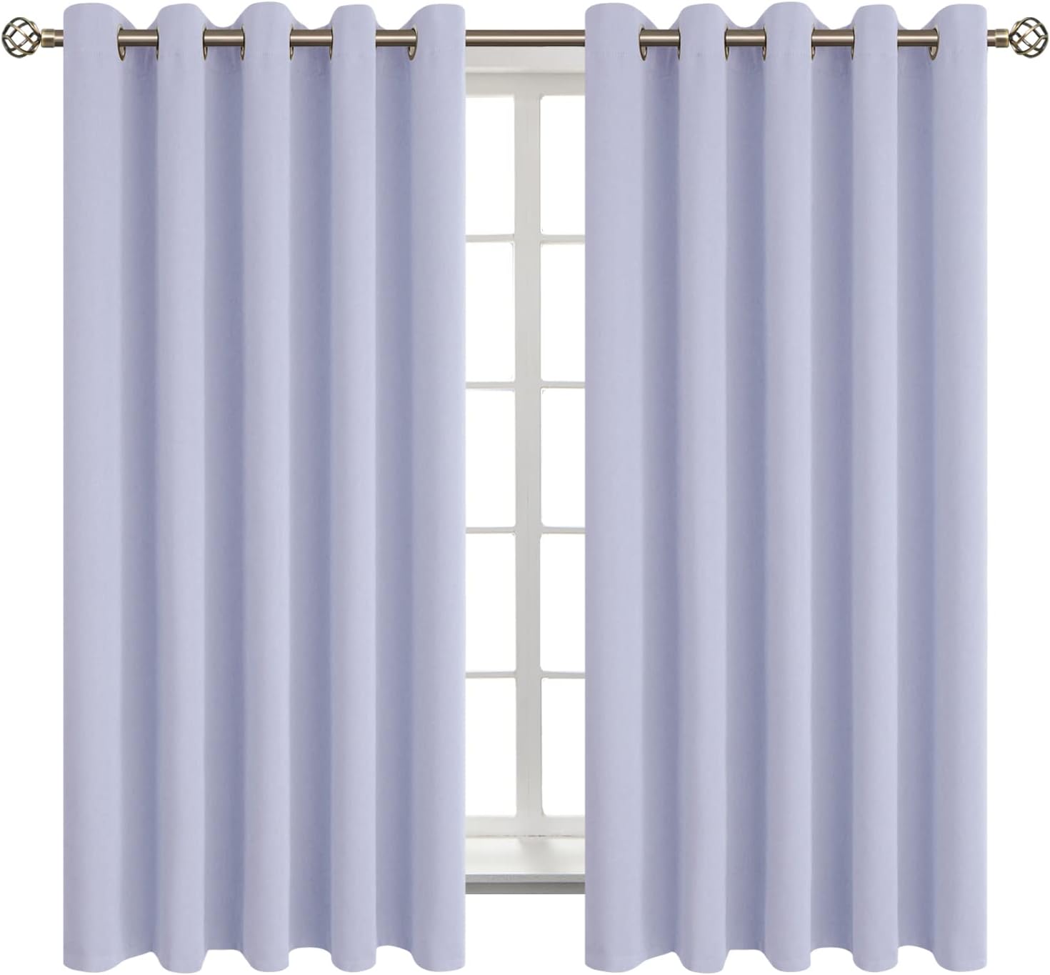 BGment Blackout Curtains - Grommet Thermal Insulated Room Darkening Bedroom and Living Room Curtains, Set of 2 Panels (70 x 63 Inch, Lavand…